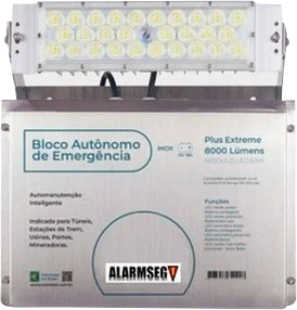 BLOCO AUTÔNOMO DE EMERGÊNCIA EXTREME INOX 8000 LUMENS