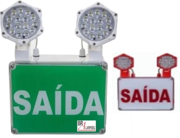 Luminária de emergência industrial LED IP66 IP68 BRALARMSEG