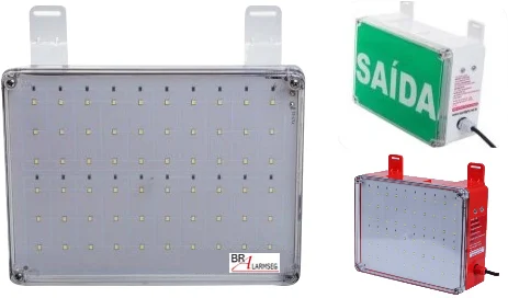 Luminária de emergência industrial LED IP66 IP68 BRALARMSEG