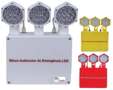 Luminária de emergência industrial LED IP66 IP68 BRALARMSEG